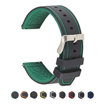 Suunto Race, Vertical & 9 Peak Two-Tone Silicone Band, Edge Stripes – BandsCo Straps