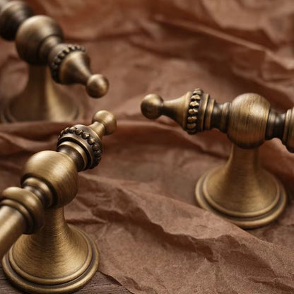 Beaded solid brass cabinet pulls in antique brass