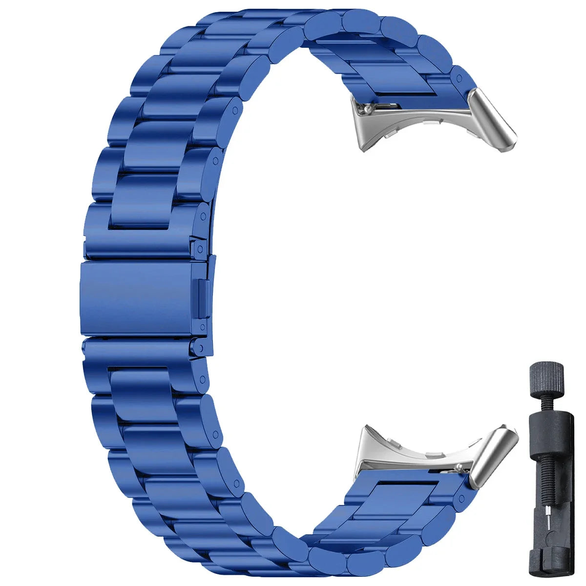Colorblock Steel Link Google Pixel Watch Bracelet in Blue