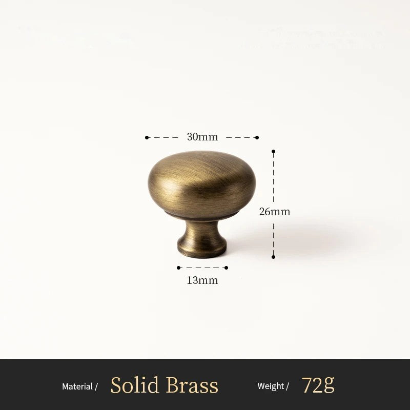 Bow solid brass round cabinet knob size diagram, 30mm wide