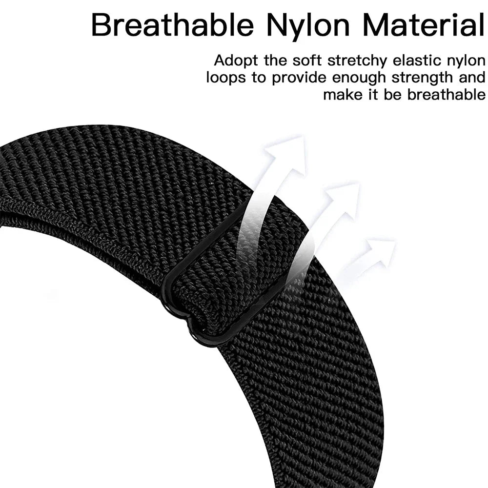 Black elastic nylon fabric detail for COROS – BandsCo Straps