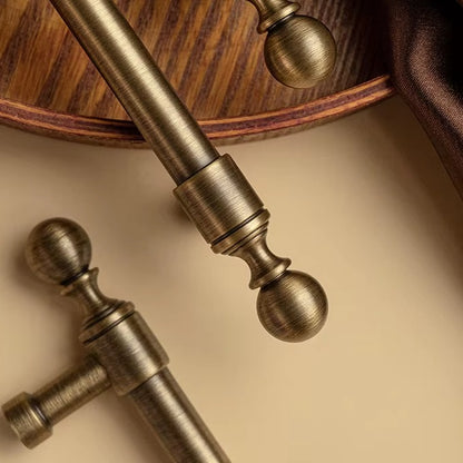 Classic ball solid brass cabinet pull in antique brass