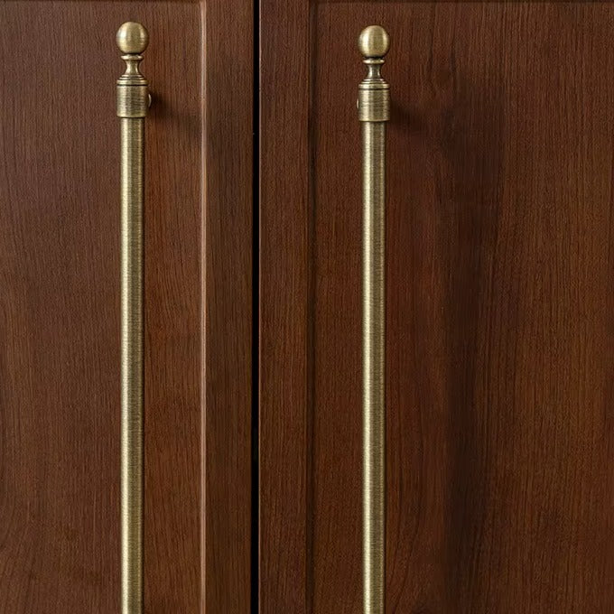 Classic ball solid brass cabinet pull in antique brass