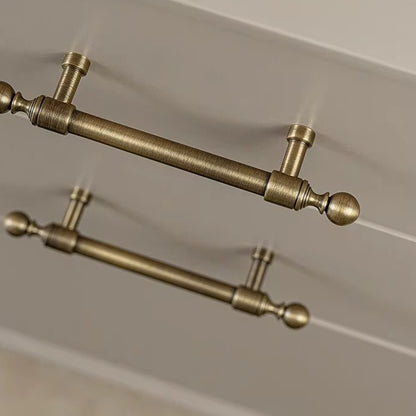 Classic ball solid brass cabinet pull in antique brass