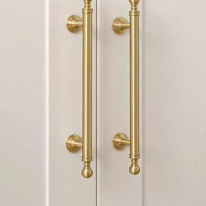 Classic ball solid brass cabinet pull in brushed brass