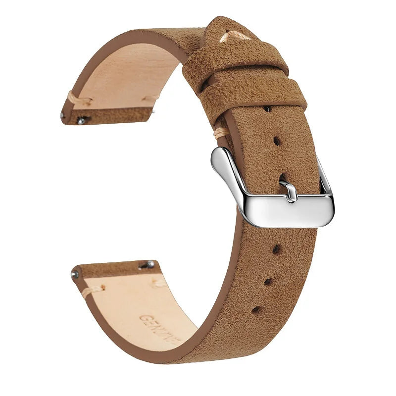 COROS Suede Leather Band with Buckle Color Options – Toffee Brown / Silver Buckle