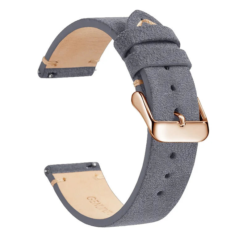 COROS Suede Leather Band with Buckle Color Options – Dark Gray / Rose Gold Buckle