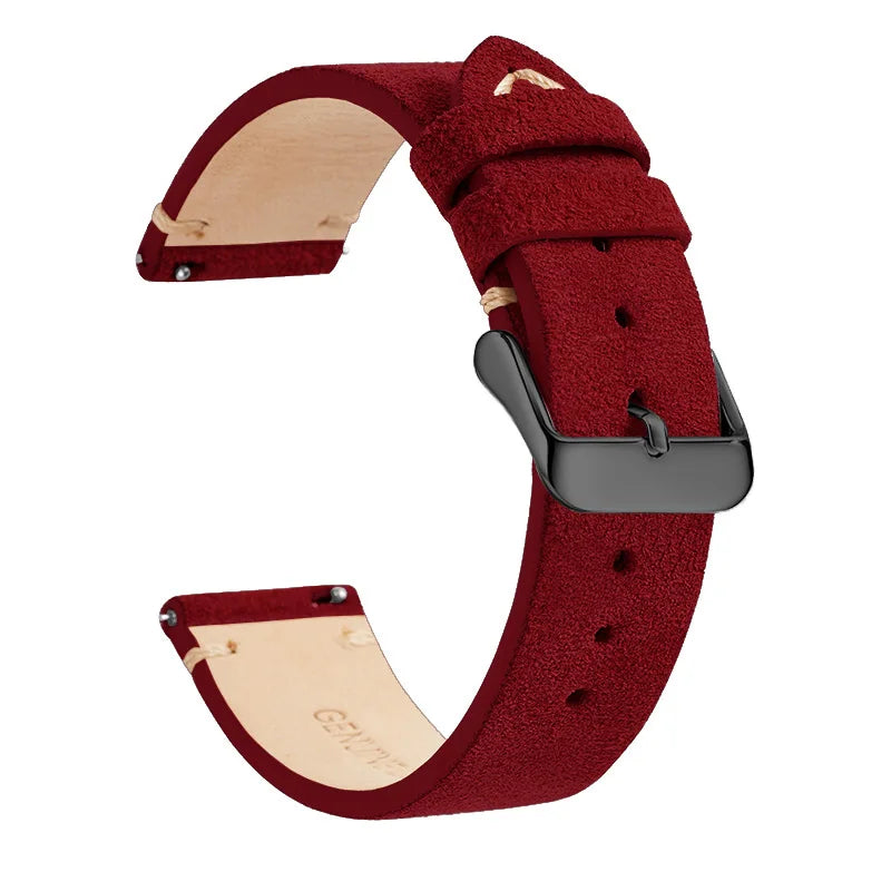 COROS Suede Leather Band with Buckle Color Options – Wine Red / Black Buckle