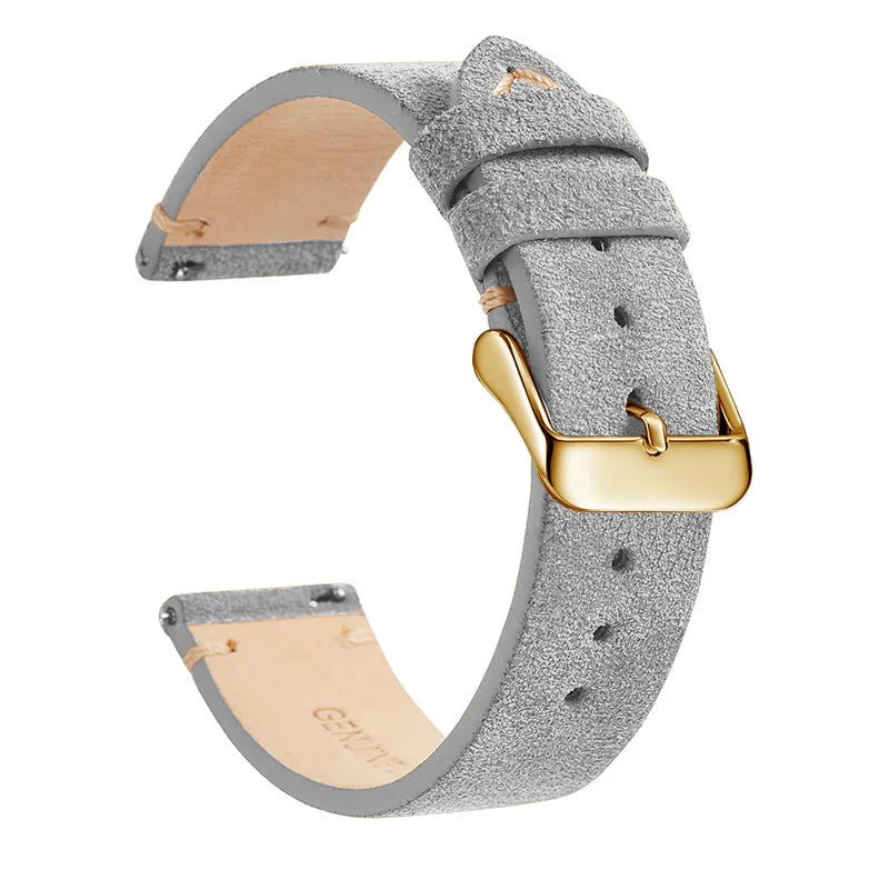 COROS Suede Leather Band with Buckle Color Options – Light Gray / Gold Buckle