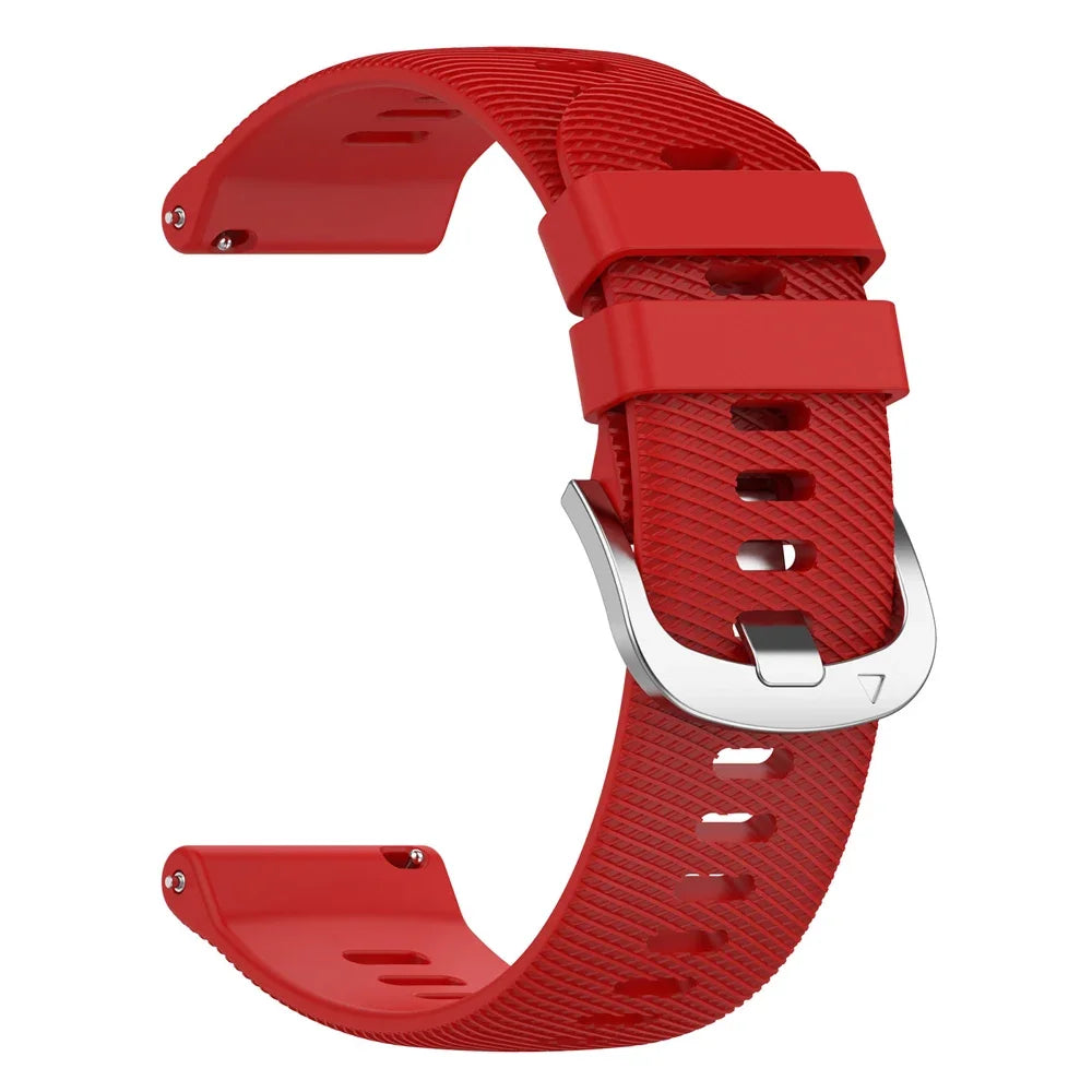 COROS Textured Silicone Band with Color and Buckle Options – Red / Silver Buckle