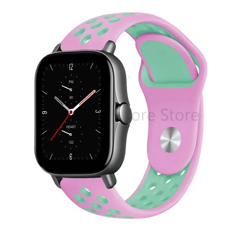 COROS Perforated Two-Tone Silicone Sport Band – Pink / Mint Green