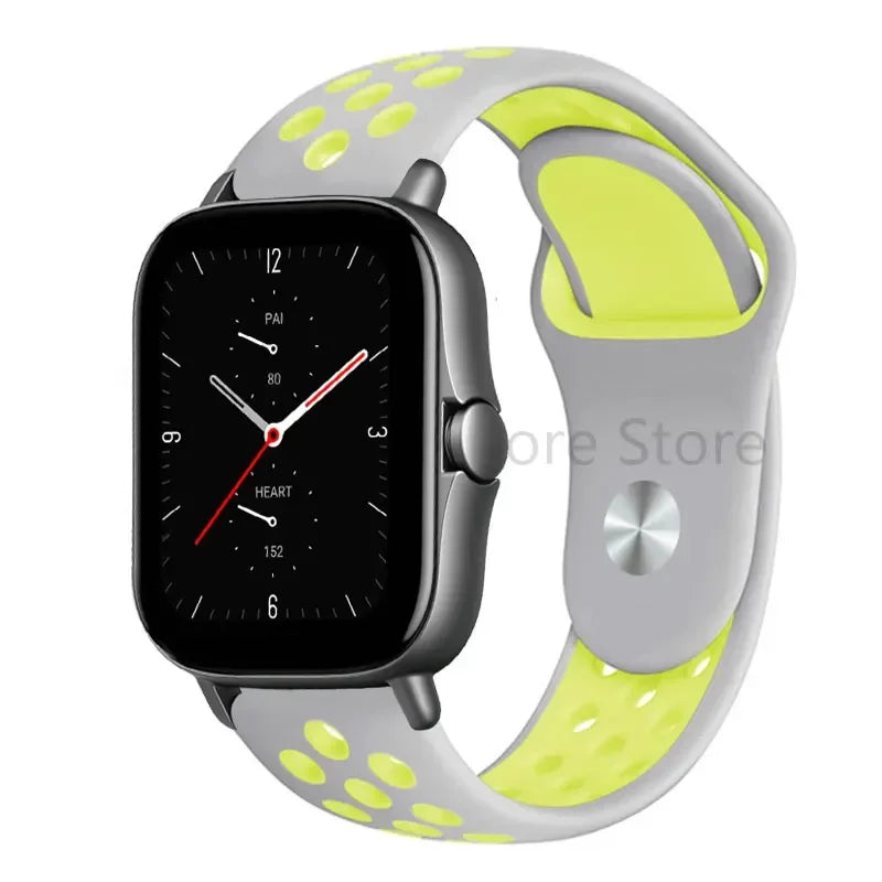 COROS Perforated Two-Tone Silicone Sport Band – Gray / Lime Yellow
