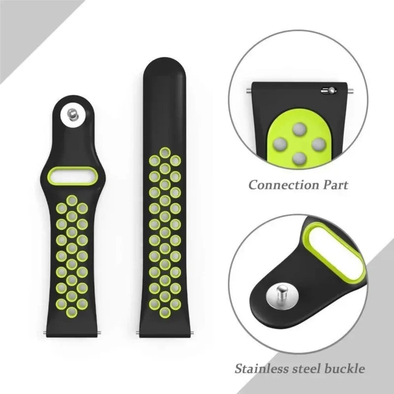 Perforated silicone band fastening detail for COROS – BandsCo Straps