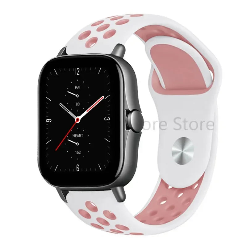 COROS Perforated Two-Tone Silicone Sport Band – White / Pink