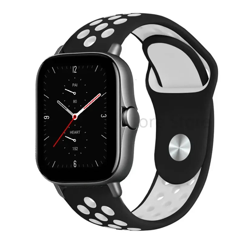 COROS Perforated Two-Tone Silicone Sport Band – Black / White