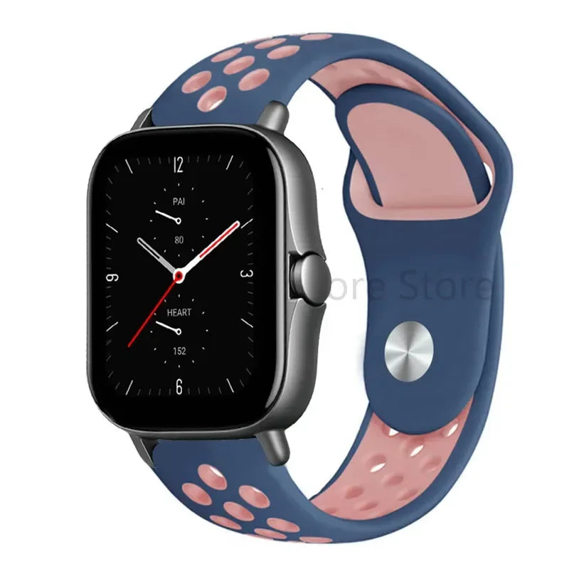 COROS Perforated Two-Tone Silicone Sport Band – Navy Blue / Pink