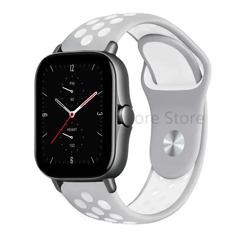 COROS Perforated Two-Tone Silicone Sport Band – Gray / White