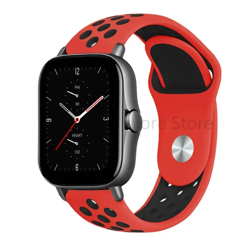 COROS Perforated Two-Tone Silicone Sport Band – Red / Black
