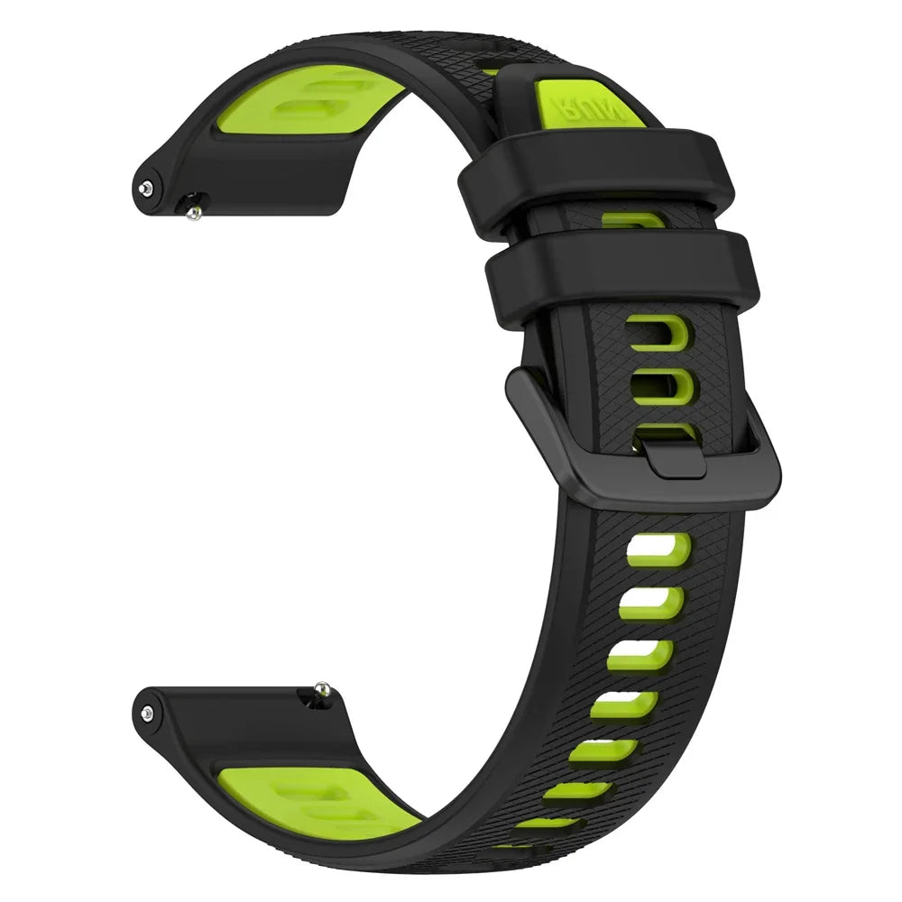 COROS Textured Silicone Band with Color and Buckle Options – Black / Lime Green