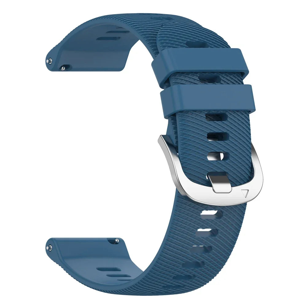 COROS Textured Silicone Band with Color and Buckle Options – Blue / Silver Buckle