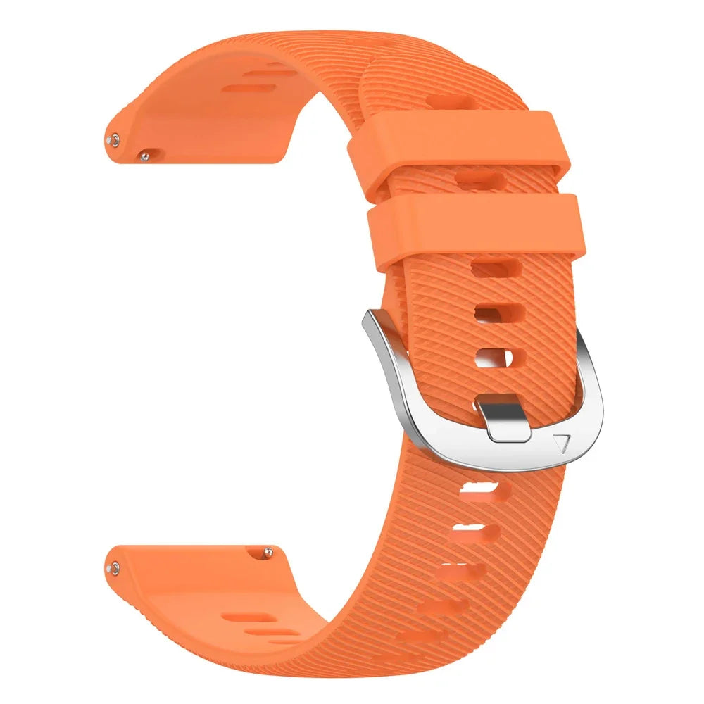 COROS Textured Silicone Band with Color and Buckle Options – Orange / Silver Buckle