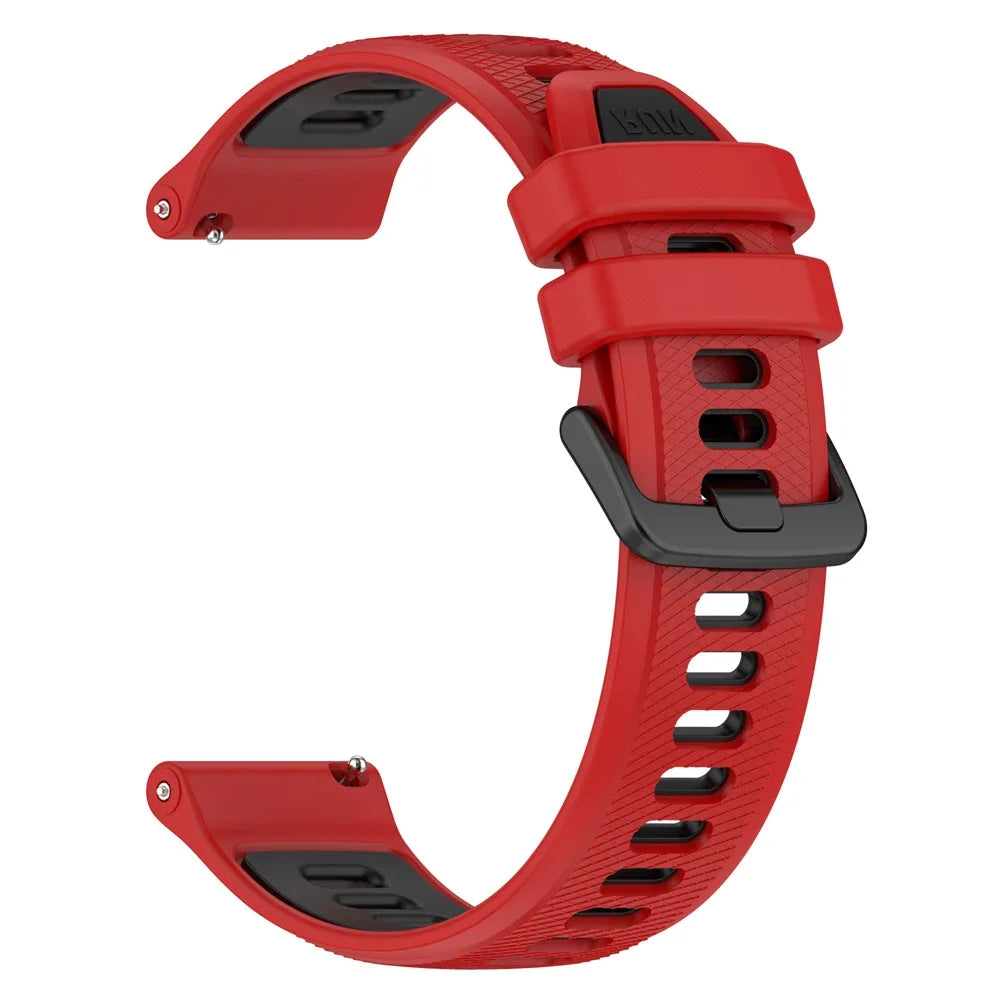 COROS Textured Silicone Band with Color and Buckle Options – Red / Black