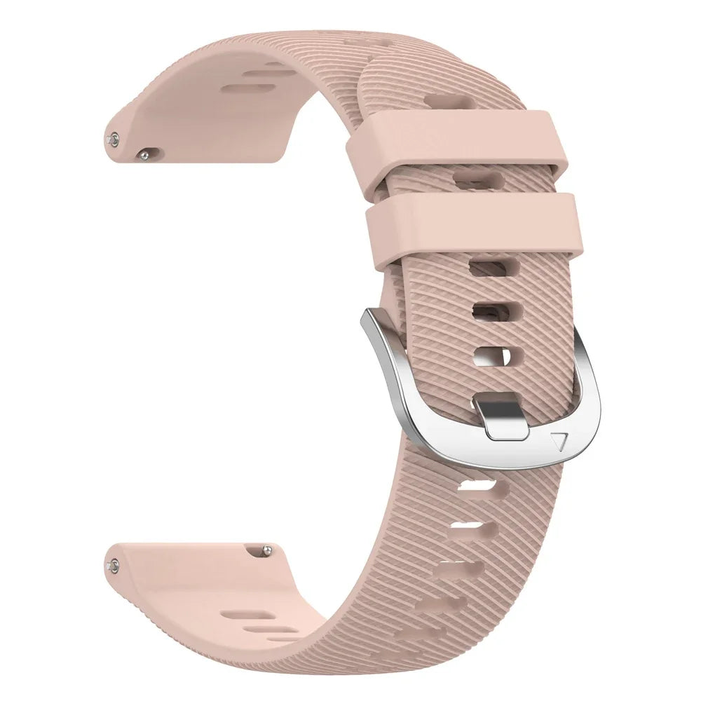 COROS Textured Silicone Band with Color and Buckle Options – Light Pink / Silver Buckle