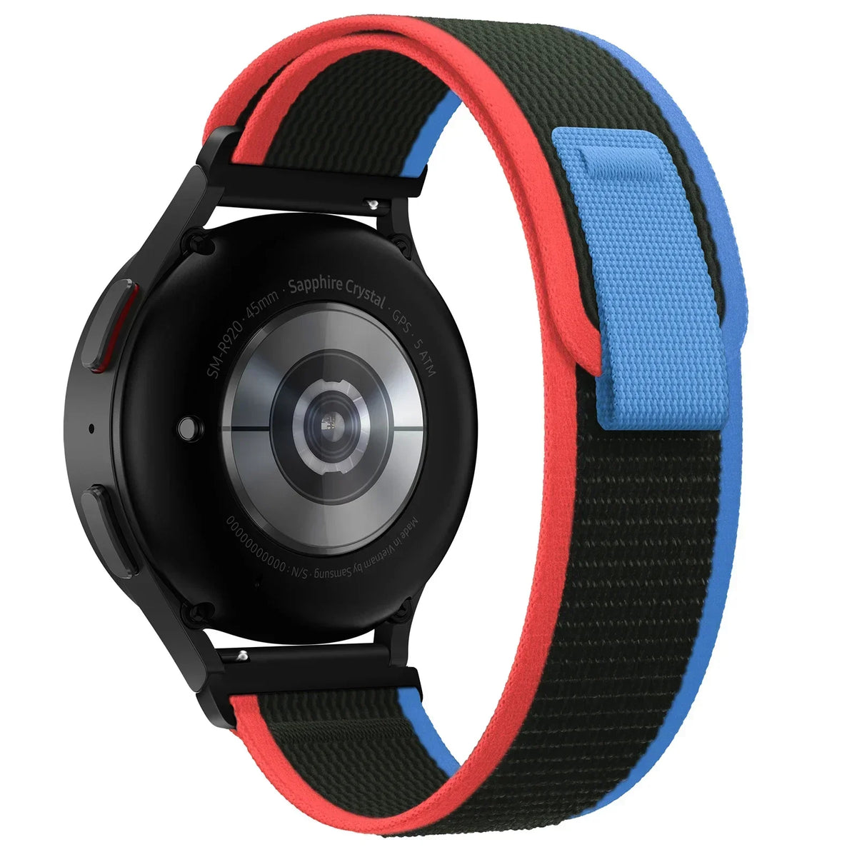 COROS Nylon Sport Loop Band with Pull Tab – Black / Red / Blue