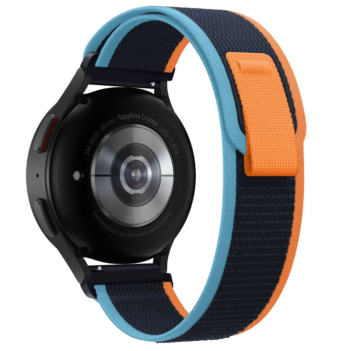 COROS Nylon Sport Loop Band with Pull Tab – Navy / Sky Blue / Orange