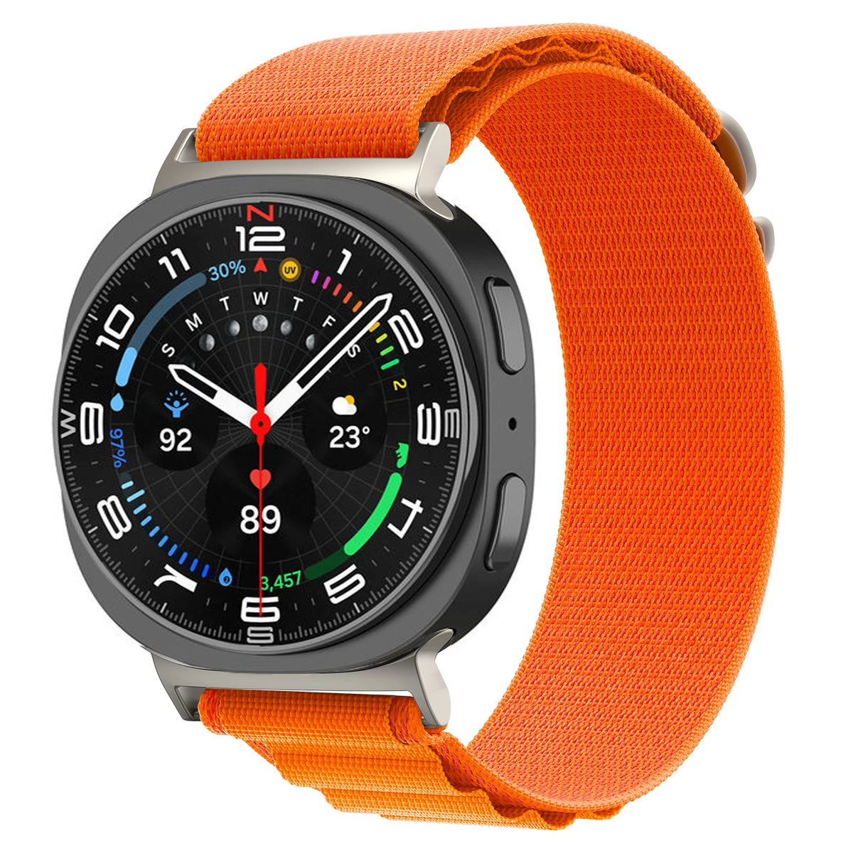 Galaxy Watch8, Watch8 Classic & Watch9 Adjustable Nylon Loop in Orange