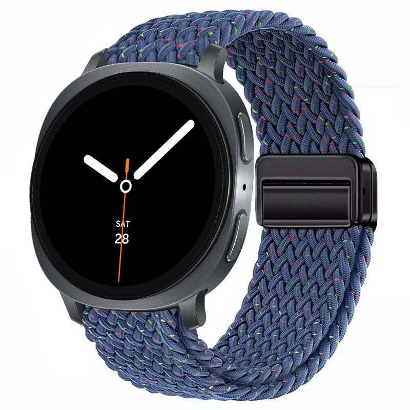 Braided Nylon Clasp Band in Navy Speckled / Black Clasp for Samsung Galaxy Watch8, Watch8 Classic and Watch9