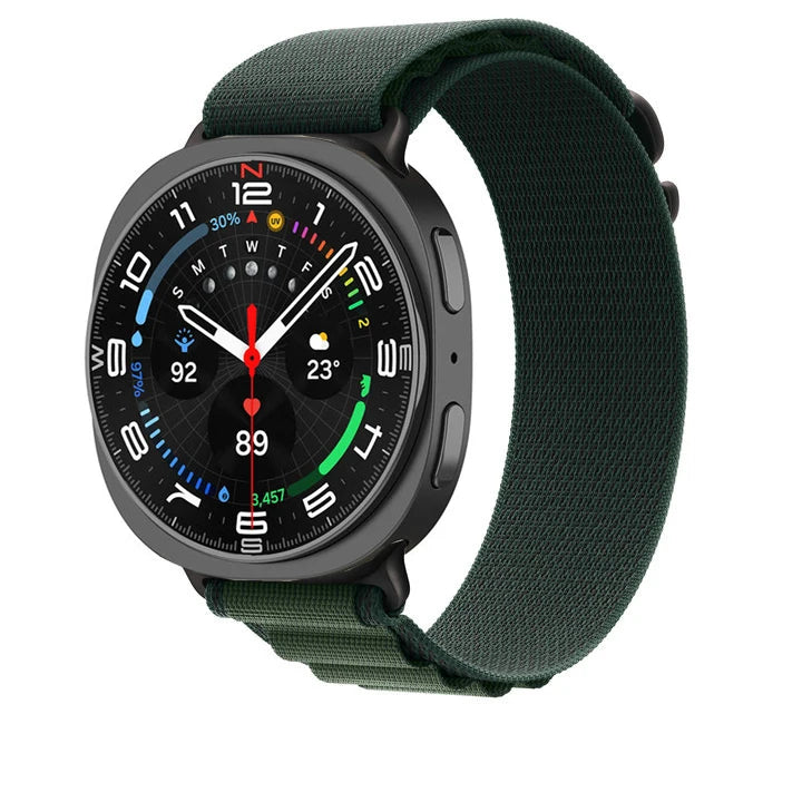 Galaxy Watch8, Watch8 Classic & Watch9 Adjustable Nylon Loop in Dark Green