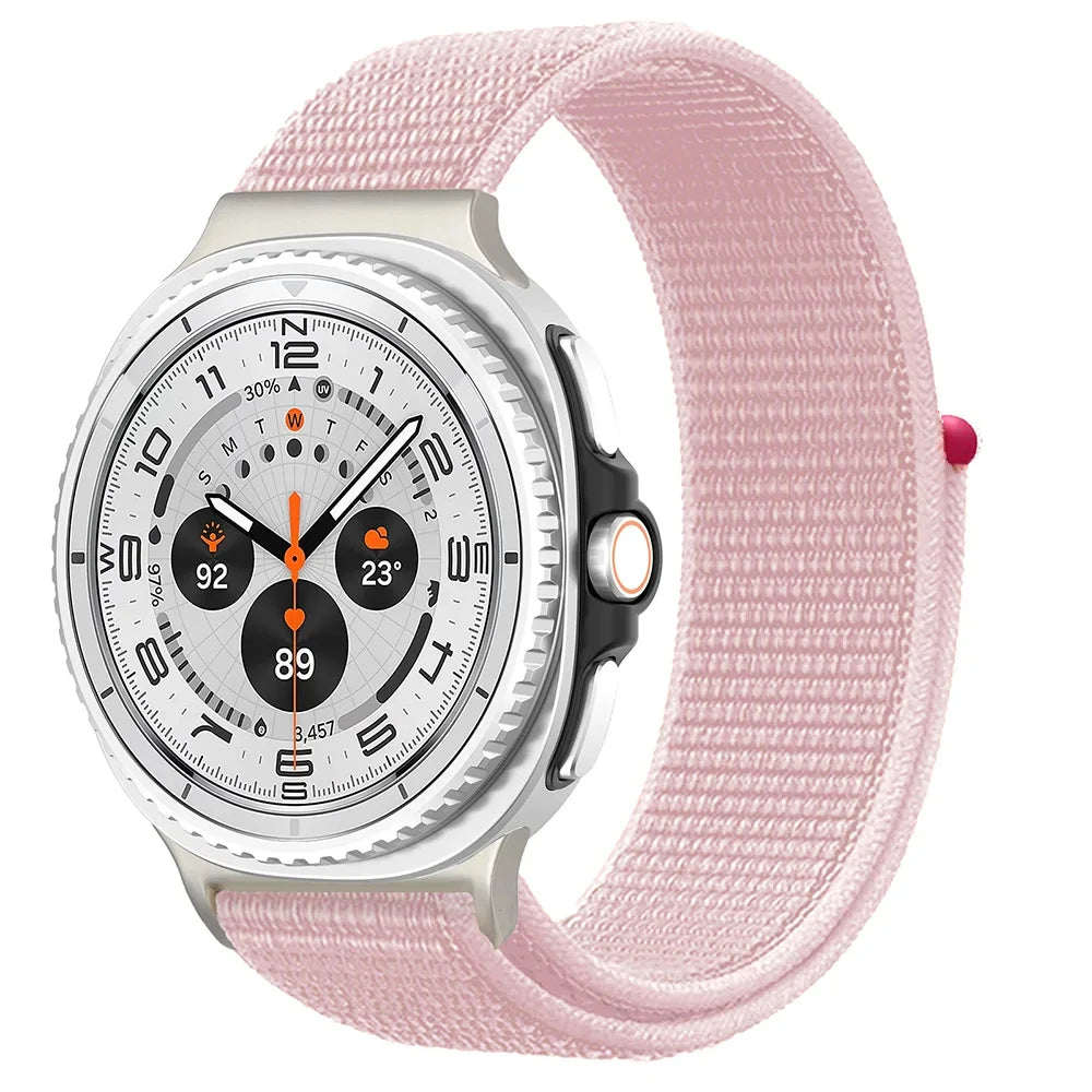 Nylon Hook-and-Loop Band in Light Pink for Samsung Galaxy Watch8, Watch8 Classic and Watch9