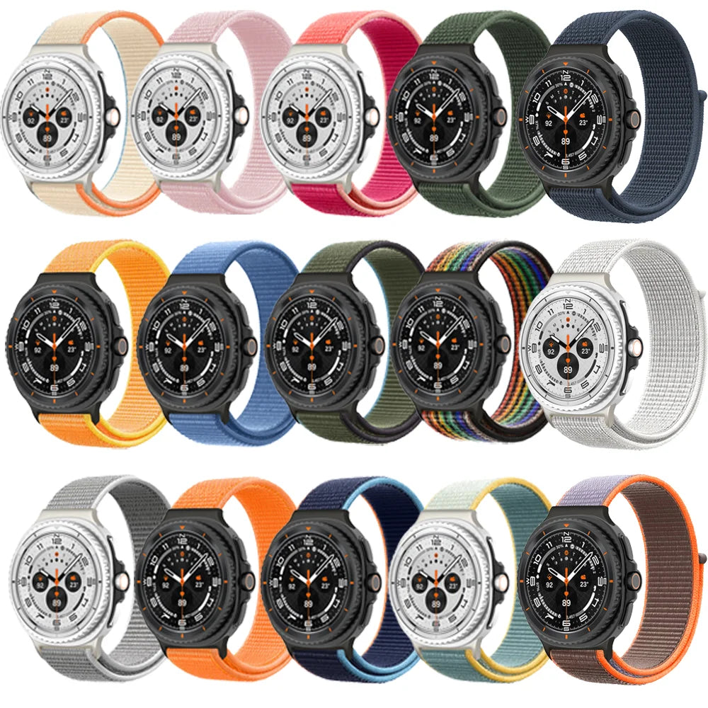 Nylon loop watch band color comparison for Samsung Galaxy Watch8, Watch8 Classic and Watch9