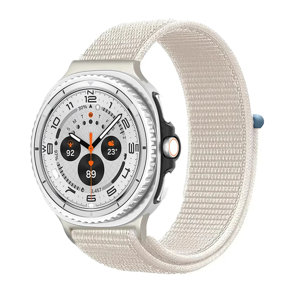 Nylon Hook-and-Loop Band in Starlight for Samsung Galaxy Watch8, Watch8 Classic and Watch9