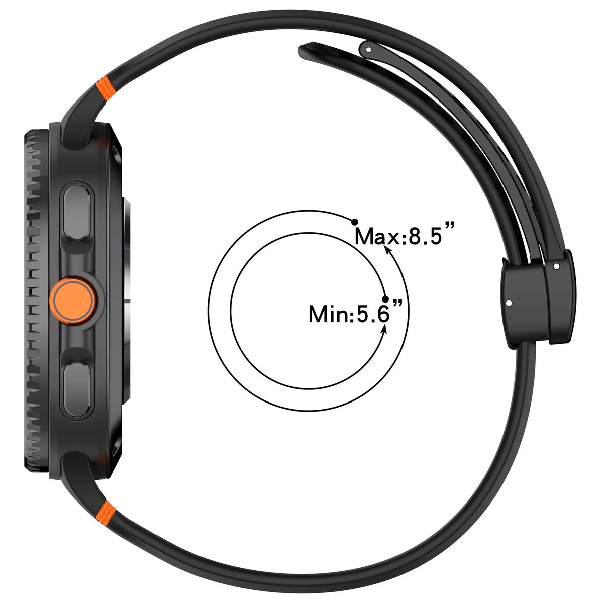 Silicone band wrist-size illustration
