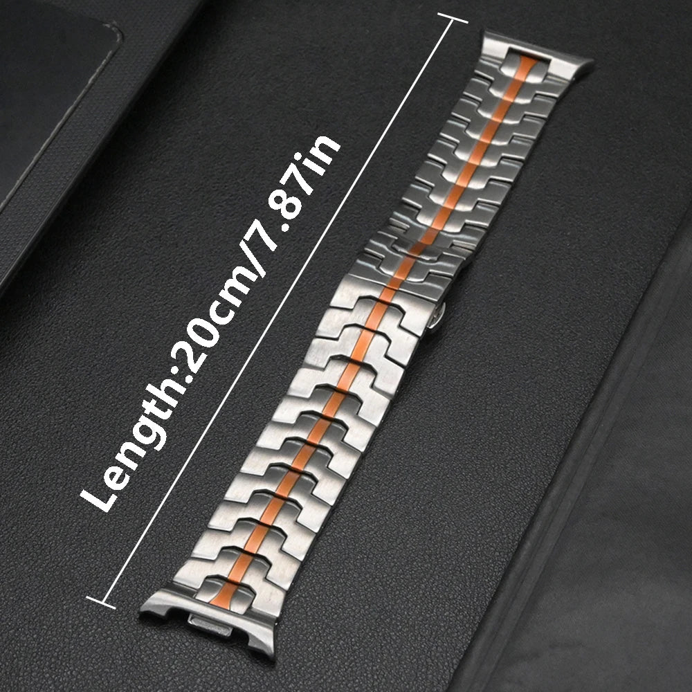 Steel link band length illustration for Samsung Galaxy Watch8, Watch8 Classic and Watch9