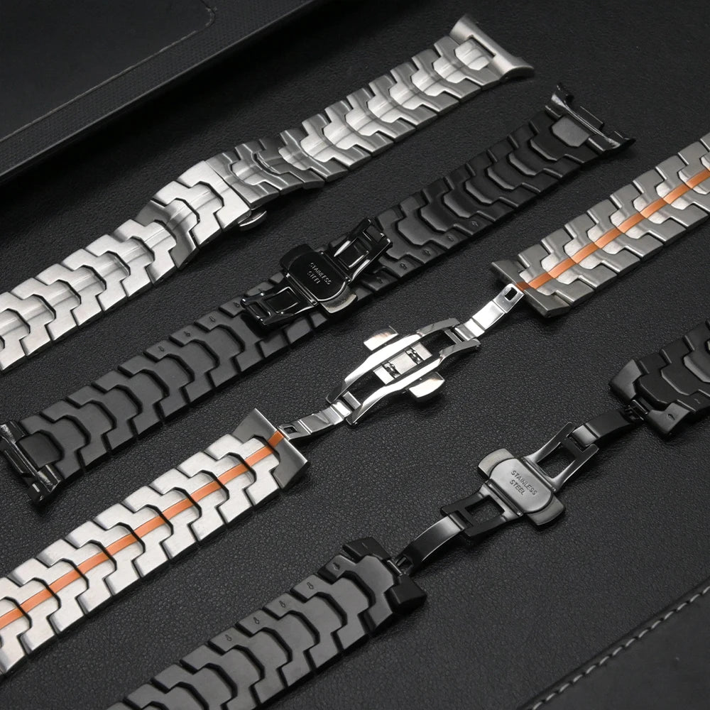 Steel band clasp and link details for Samsung Galaxy Watch8, Watch8 Classic and Watch9