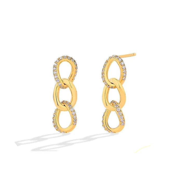 Moissanite Three-Link Drop Earrings in Sterling Silver