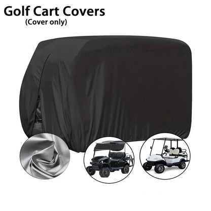 Black golf cart cover for 2 and 4 passenger carts