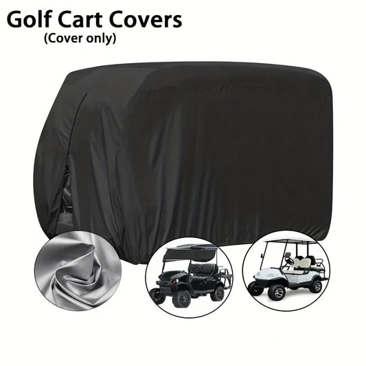 Black golf cart cover for 2 and 4 passenger carts