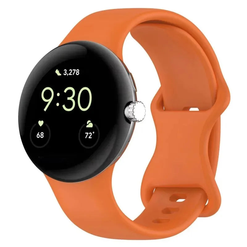Orange silicone Pixel Watch band