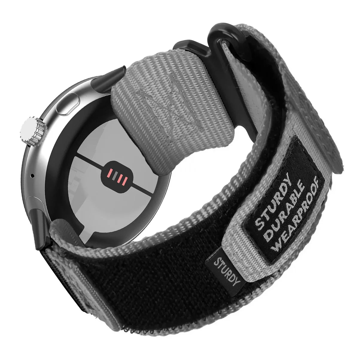 Utility Nylon Google Pixel Watch Band - Solid & Camo in Gray - Black