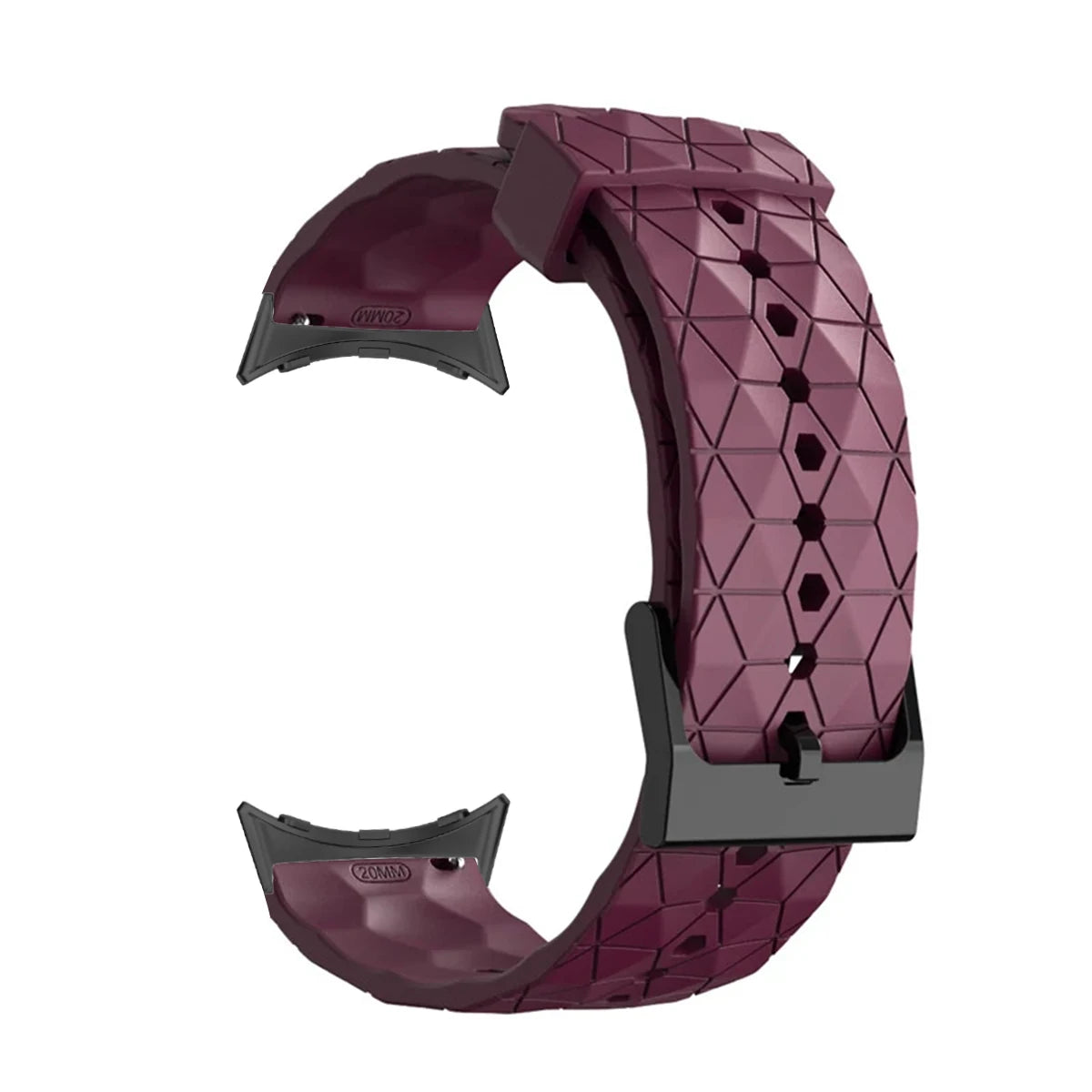Geometric Silicone Google Pixel Watch Band - Two-Tone in Burgundy