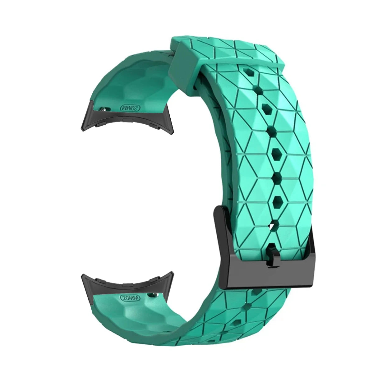 Geometric Silicone Google Pixel Watch Band - Two-Tone in Turquoise