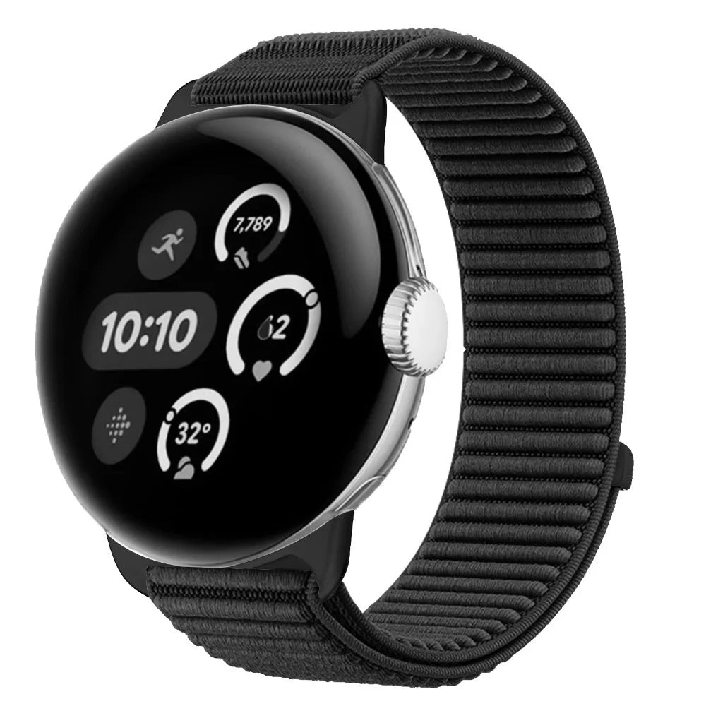 Ribbed Nylon Google Pixel Watch Loop in Black