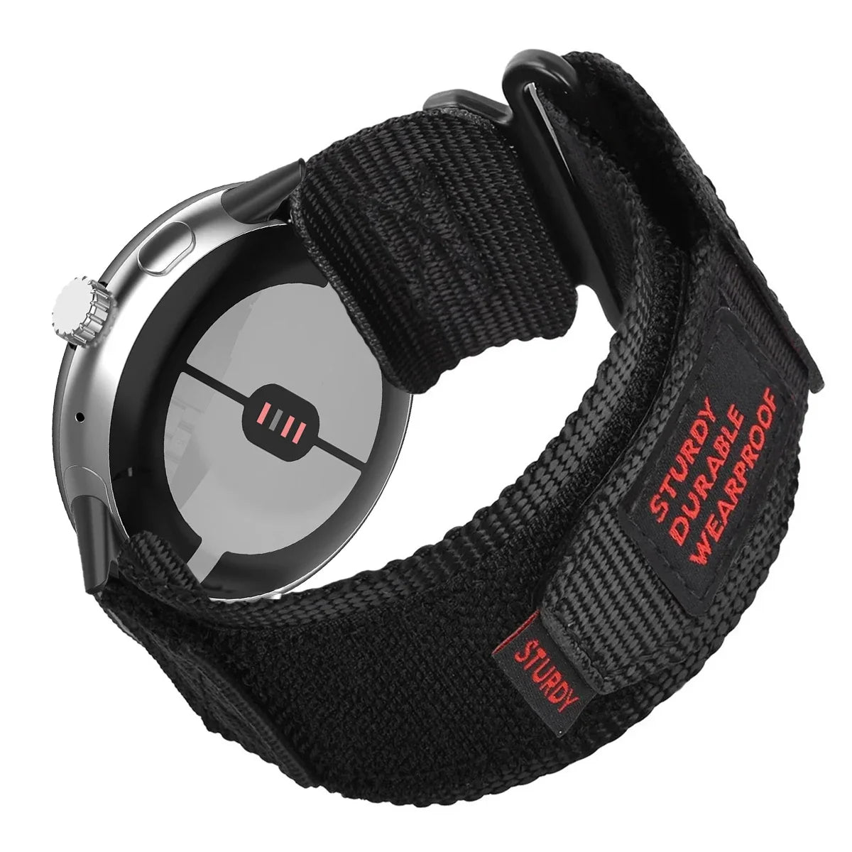Utility Nylon Google Pixel Watch Band - Solid & Camo in Black - Black