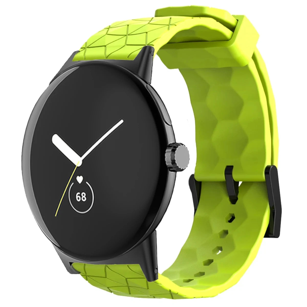 Lime geometric silicone Pixel Watch band