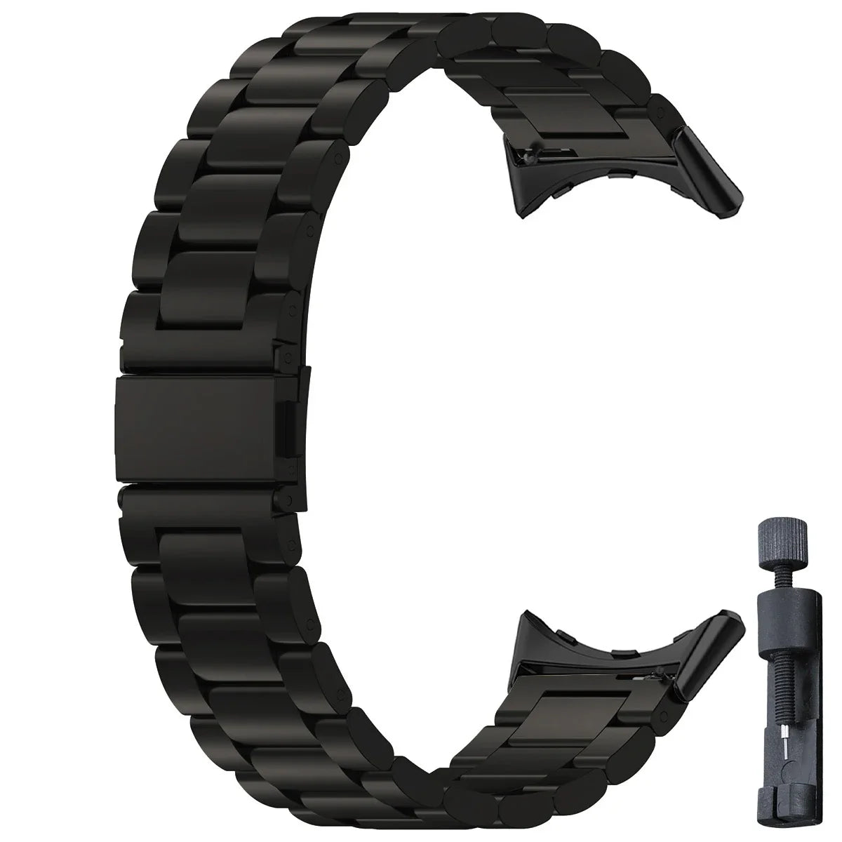 Colorblock Steel Link Google Pixel Watch Bracelet in Black