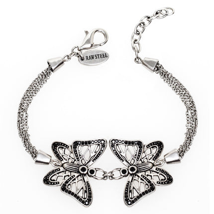 Gossamer Butterfly Chain Bracelet Adjustable Silver by Blue Asteria